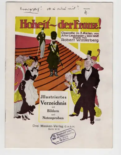 Prospekt Operette Artur Landsberger Willi Wolff Robert Winterberg Telemann