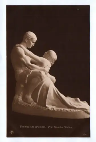Ak Siegfried und Brunhilde Prof. Stephan Sinding Skulptur