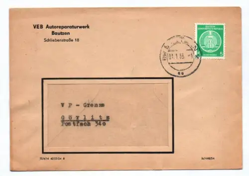 Brief VEB Autoreparaturwerk Bautzen 1953 DDR