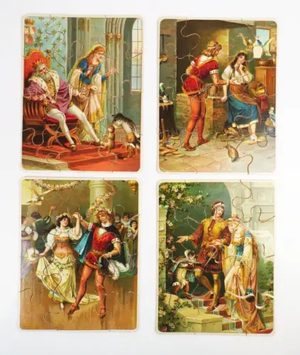 Alte Puzzle Märchen Motive um 1900 Antik Legespiel