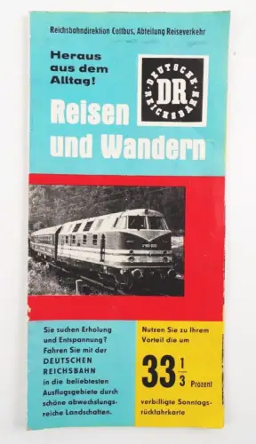 Prospekt Deutsche Reichsbahn Reisen und Wandern 1969 DDR
