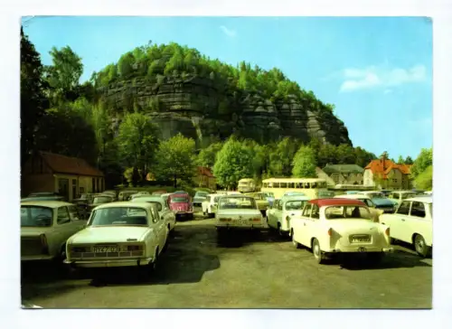 Foto Ak Trabant Wartburg Autos DDR am Oybiner Berg 1972 Kurort Oybin