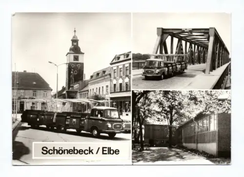 Ak Schönebeck Elbe 1980 Fahrtziele des Minibusses Stadtrundfahrten Pretzien