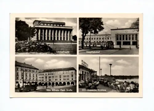 Ak Landestheater Hauptbahnhof HO Gaststätte Kornhaus 1956 Dessau