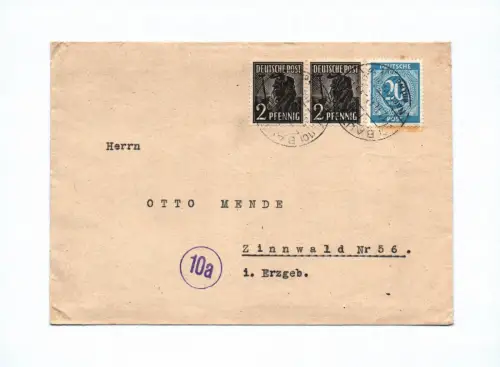 Brief Otto Mende Zinnwald Erzgebirge 1957