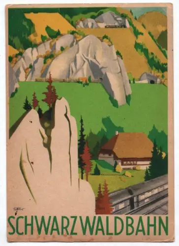 Künstler Ak Schwarzwaldbahn WER um 1940 