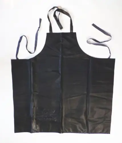 Alte Schürze Gummi Arbeitsschürze Schwarz DDR Vintage 