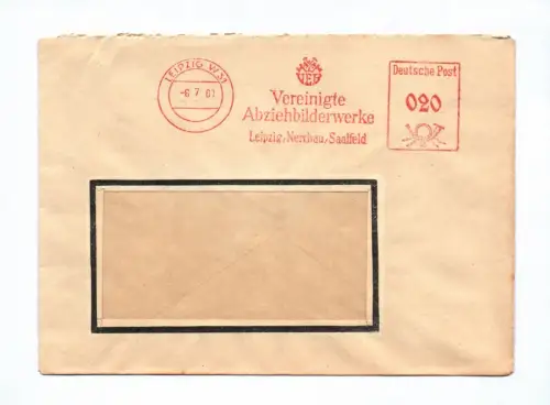 Brief Vereinigte Abziehbilderwerke VEB Leipzig 1961