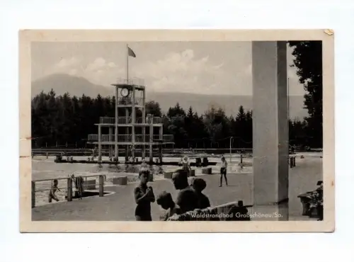 Foto Ak Waldstrandbad Großschönau Sachsen 1953 Freibad