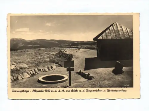 Foto Ak Riesengebirge Elbquelle Ziegenrücken und Hochwiesenberg Böhmen