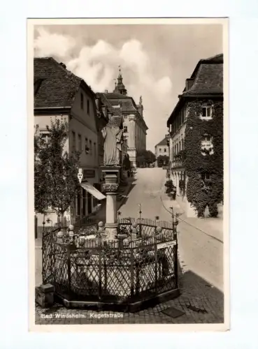 Foto Ak Bad Windsheim Kegetstraße 1937 Bayern Brunnen
