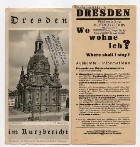 Altes Prospekt Dresden im Kurzbericht 1937 Sachsen
