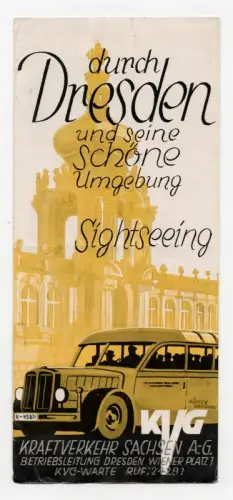 Altes Reise Prospekt Durch Dresden und seine schöne Umgebung KVG 1937