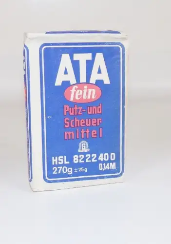 ATA Putz und Scheuermittel DDR 270 gr VEB Waschmittelwerk Genthin Reklame