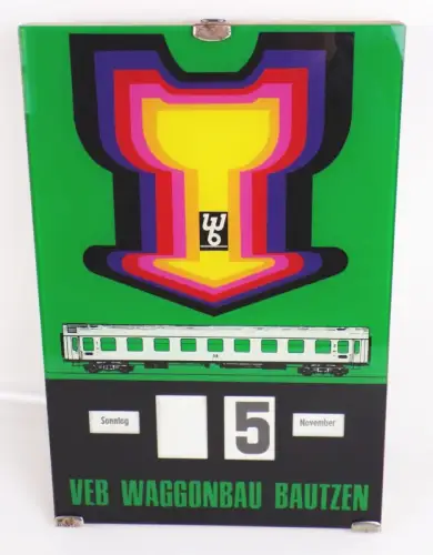 Drehkalender VEB Waggonbau Bautzen DDR Ewiger Kalender 