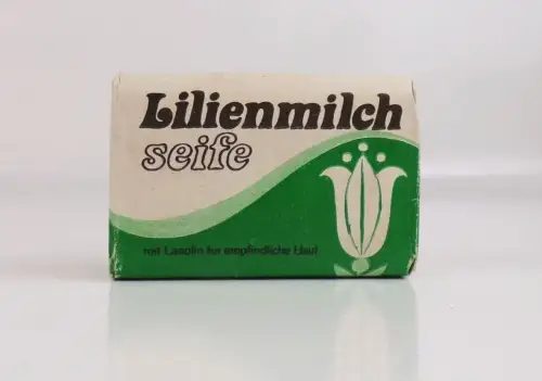 Alte Lilienmilch Seife Konsum Seifenwerk Riesa DDR Lagerware