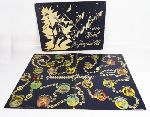Altes Brettspiel Der Bummelpeter Max Pollinger um 1930 Spielplan Anleitung