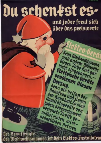 Weihnachts Prospekt Elektrische Geräte um 1930 Werbung