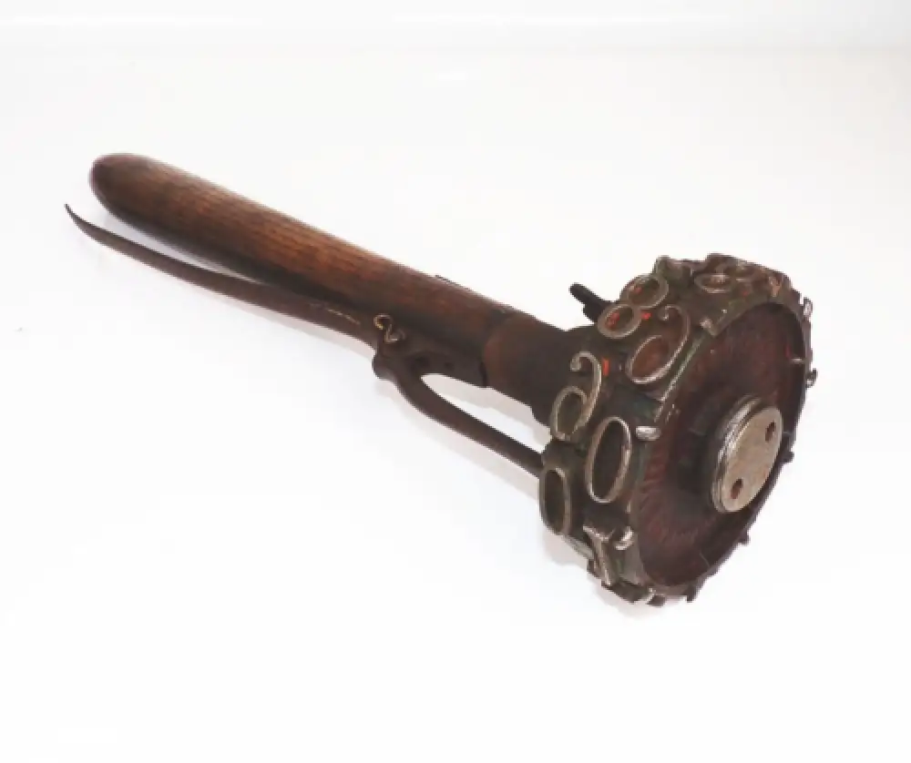 Alter Schlaghammer Nummernschläger Schlagstempel Holzstamm Markierer Antik 0