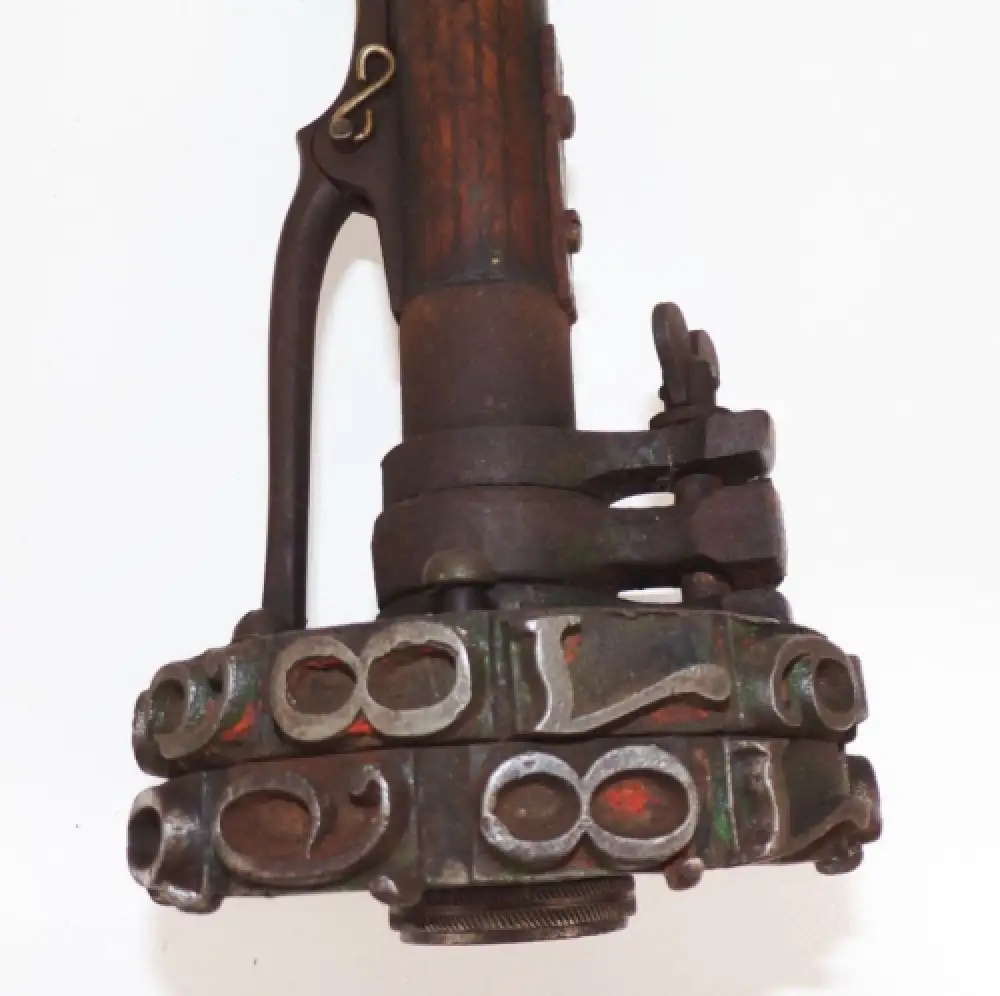 Alter Schlaghammer Nummernschläger Schlagstempel Holzstamm Markierer Antik 5