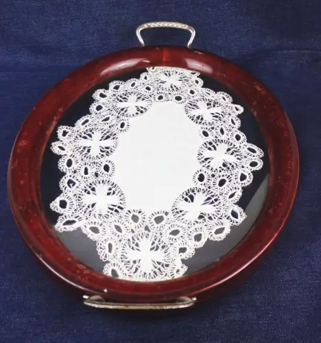 Altes Tablett gehäkeltes Muster Antik Dekorativ Serviertablett