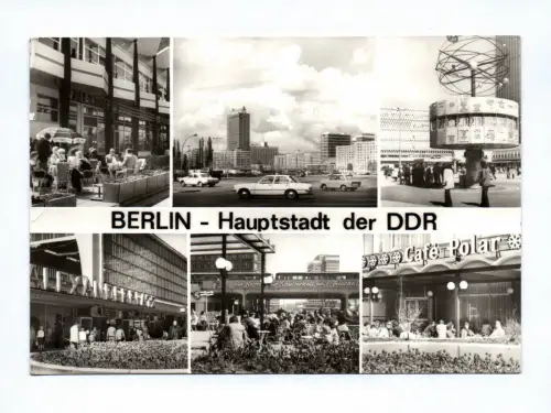 Ak Berlin Hauptstadt der DDR Trabant Café Polar 1977 Alexanderplatz