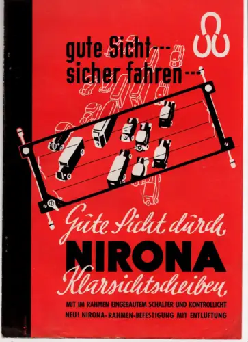 Nirona Klarsichtscheiben Alter Prospekt Werbung Sammler 1937