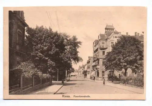 Ak Riesa Pausitzerstraße 1917