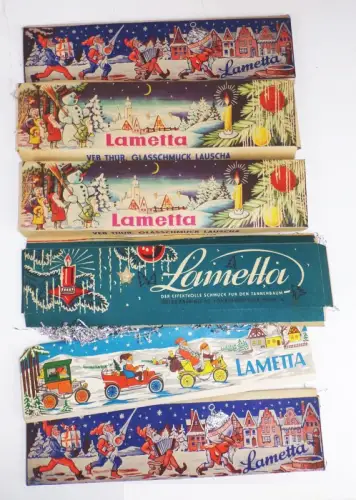 6 X DDR Tinsel Christmas Decoration Tree Ornament Vintage