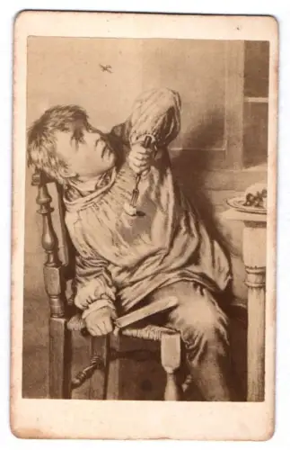 CDV Photo Ängstlicher Bube Photographische Society Berlin 1880er