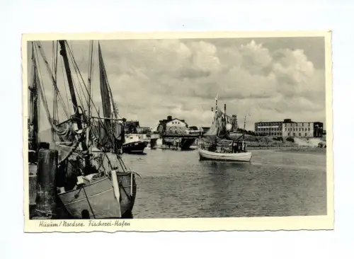 Ak Husum Nordsee Fischerei Hafen Boote