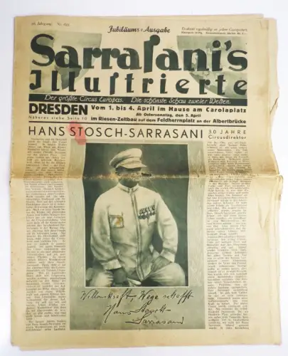 Sarrasani s Illustrierte Dresden Circus Zirkus Nr 612 Zeitung