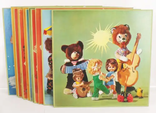 Sonneberger Puppen DDR Bildtafeln 12 Stück Kinderkarten Museum Deko