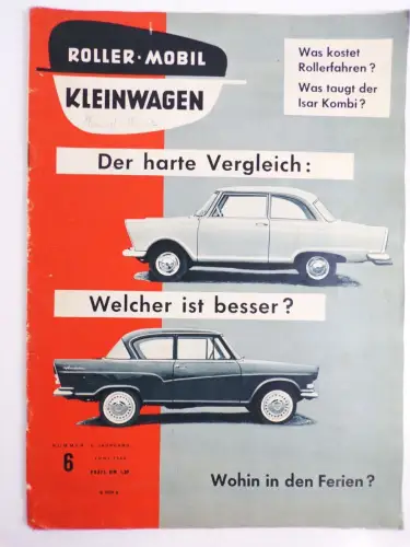 Roller Mobil Kleinwagen 6 / 1960 DKW Junior oder Lloyd Arabella Zeitschrift