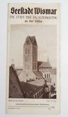 Prospekt Seestadt Wismar Die Stadt der Backsteingotik an der Ostsee 1934