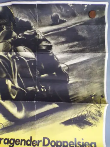 Motorsport Plakat 1939 Doppelsieg Eilenriede DKW Union Poster 