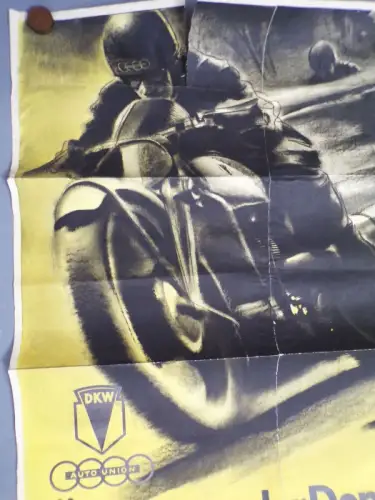 Motorsport Plakat 1939 Doppelsieg Eilenriede DKW Union Poster 