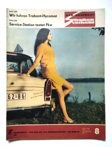 Der Deutsche Straßenverkehr 1970 Nr 8 Wir fuhren Trabant Hycomat Zeitschrift DDR