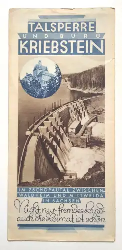 Talsperre und Burg Kriebstein alter Reiseprospekt