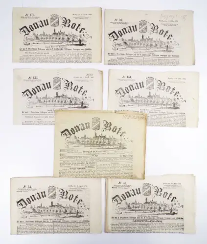 Donau Bote 1865 bis 1876 alte Zeitungen 12 Stück