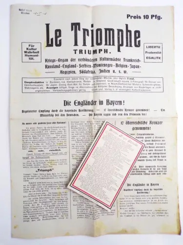 Satire Zeitung Le Triumph 1 Wk 1915 Humor Propaganda Postkarte