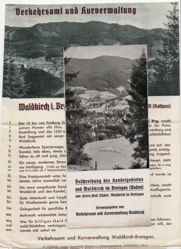 Prospekt Waldkirch im Breisgau Baden um 1935 Werbeblätter