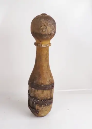 Alter Pin Holzkegel Kegeln Vintage Dekoration