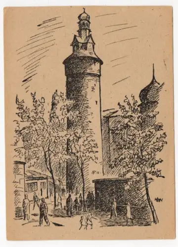 Ak Halle Saale Am Leipziger Turm Kalender Karte 1948