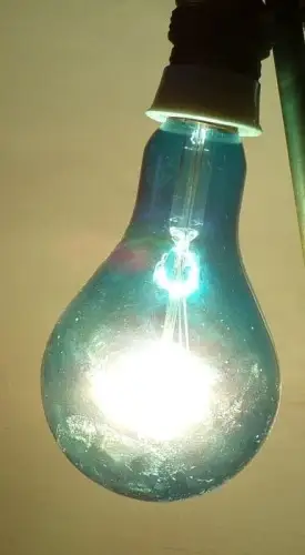 Glühlampe blau E27 groß DDR vintage Beleuchtung Arztlampe