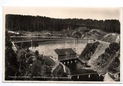 Ak Talsperre Goldentraum Queistal Kraftwerk an der Sperrmauer Schlesien