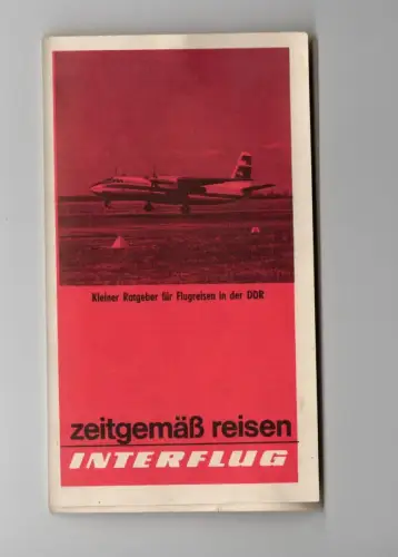 Interflug Prospekt Kleiner Ratgeber für Flugreisen in der DDR 1967