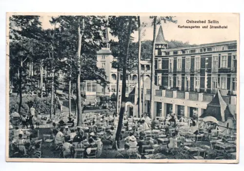 Ak Ostseebad Sellin Kurhausgarten und Strandhotel