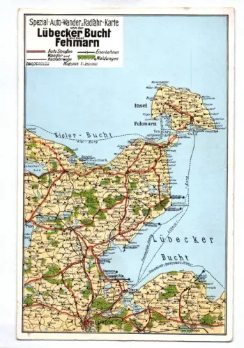 Ak Lübecker Bucht Fehmarn Landkarte Kieler Bucht