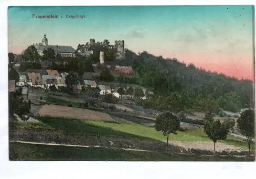 Ak Frauenstein in Erzgebirge koloriert 1913